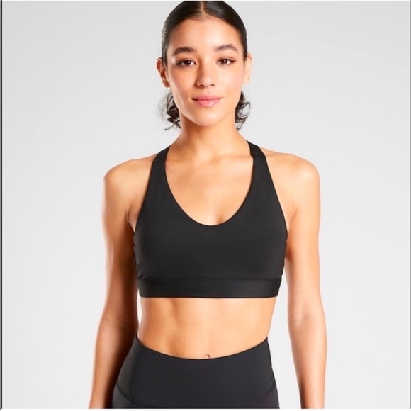 Athleta Ascent Bra Black T-Back Sports Bra A-C - Picture 1 of 9